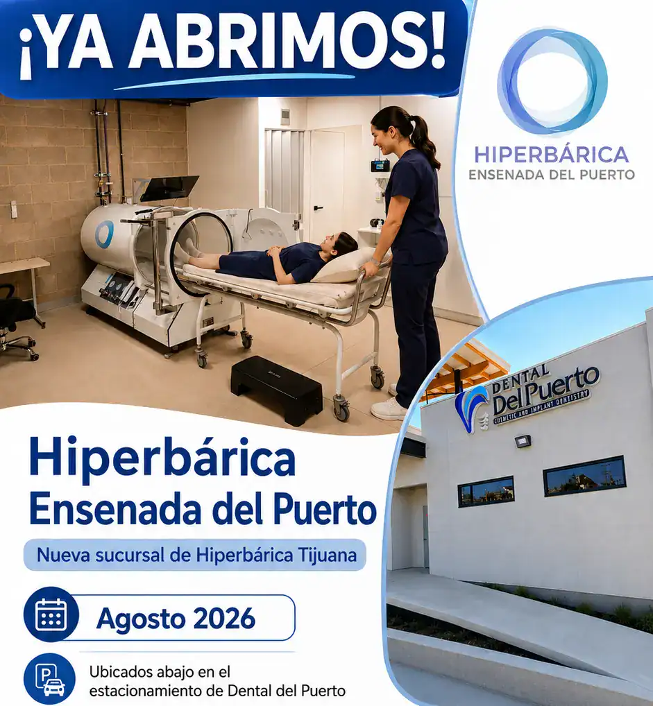 Sucursal de Cámara Hiperbárica en Ensenada del Puerto Fachada de Hiperbárica Ensenada del Puerto, ubicada abajo en el estacionamiento de Dental del Puerto